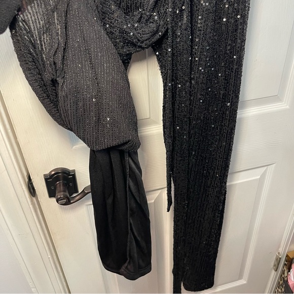 Elegant Black Sequin Jumpsuit XL Fashion Nova - Picture 9 of 13